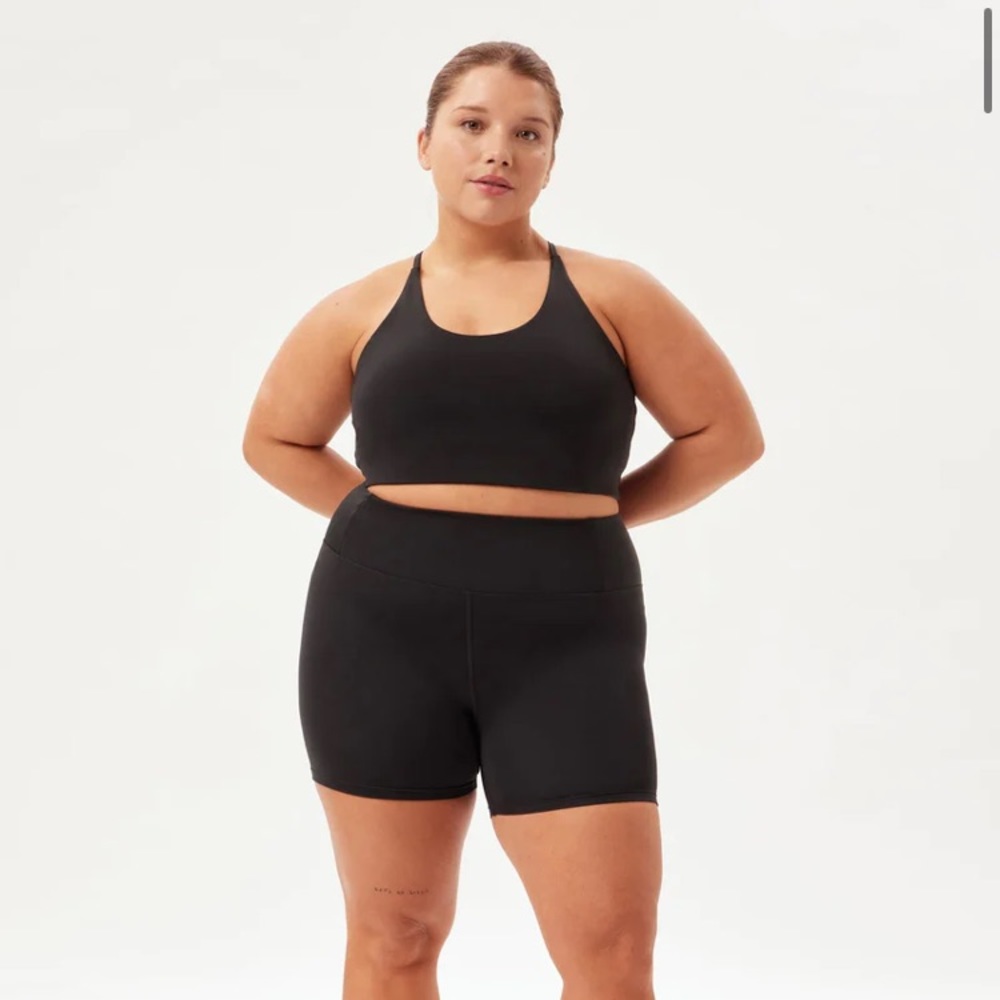 Girlfriend Collective Black Cleo Halter Bra size large